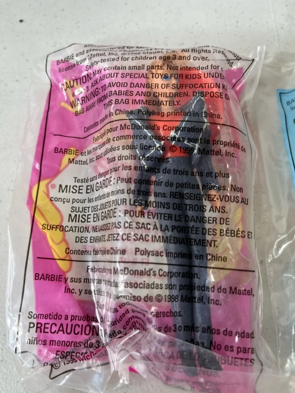 Barbie Happy Meal Figurine Packaging 1998 & 1999